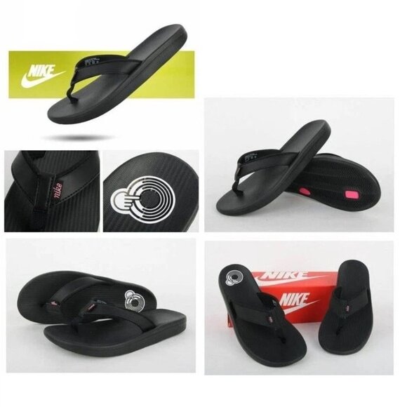 Nike Bella Kai Sport Comfort Thong Flip-Flop Slide Cushioned Sandal AO3622 001 - Picture 1 of 10